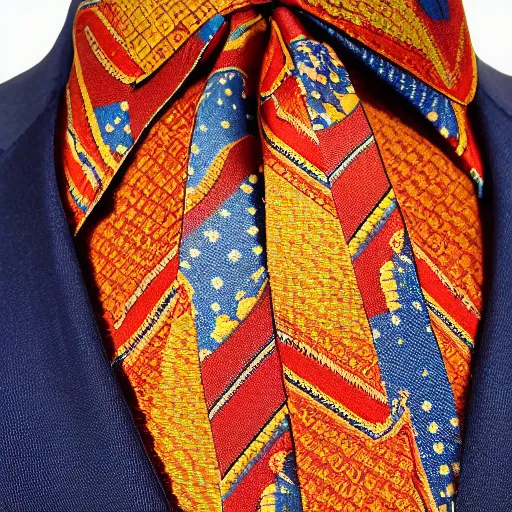 Image similar to Eccentric necktie, 8k, deep patterns, interesting colors