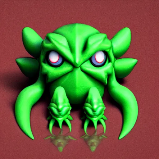 Prompt: a baby cthulhu pokemon. very cute. friendly. very detailed. textured. beautiful. digital render.