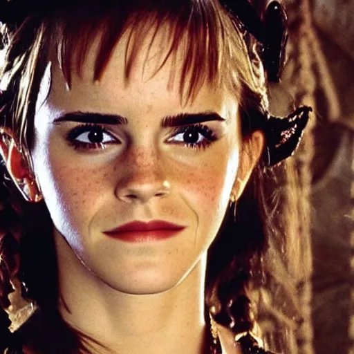 Prompt: still of emma watson in xena warrior princess