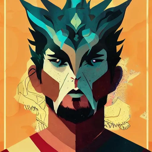 Image similar to Asura's Wrath Profile Picture by Sachin Teng, asymmetrical, Organic Painting , Matte Painting, geometric shapes, hard edges, graffiti, street art,:2 by Sachin Teng:4