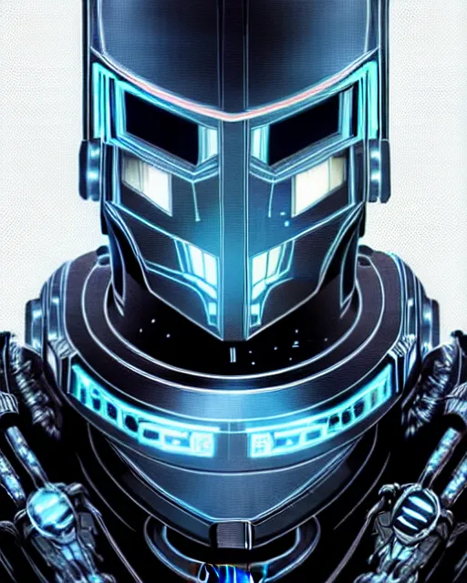 Image similar to cyberknight, character portrait, portrait, concept art, intricate details, highly detailed, sci - fi poster, cyberpunk art, in the style of looney tunes