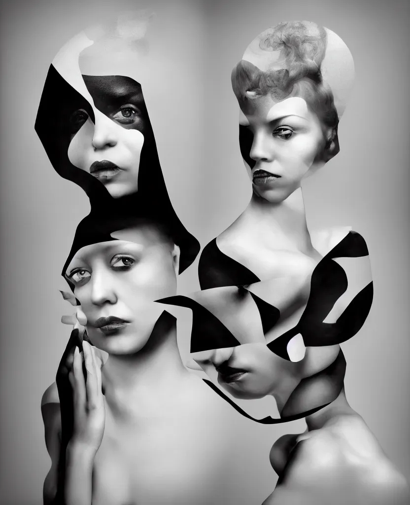 Prompt: portrait of a woman by ingrid baars, high contrast, photography, dark, portrait, monochromatic, 8 k