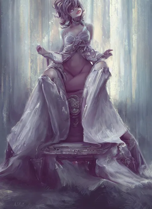 Prompt: princess on her throne by wlop