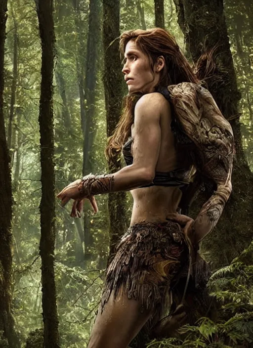 Prompt: Beautiful , Looks like amy jo johnson, In the woods, Dramatic, Edge, Good, Infused, Backlight, De-Noise, VFX, insanely detailed and intricate, hypermaximalist, elegant, ornate, hyper realistic, super detailed