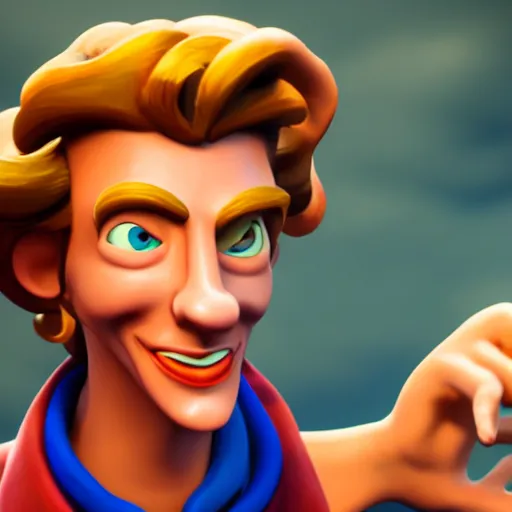 Prompt: Guybrush Threepwood, depicted as a Pixar character, high quality CG render, 4K