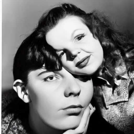 Image similar to photographic portrait of mimi lieber and judy garland aged 2 2, with a fringe, 8 k
