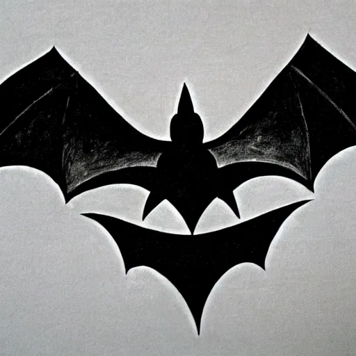 Prompt: a bat drawn by a child a-n 6