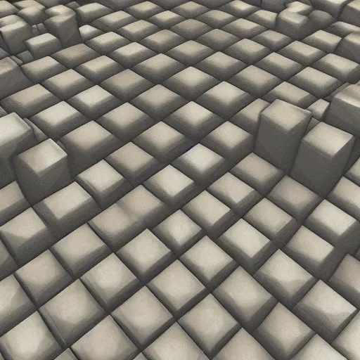 Image similar to a 3d render of a minecraft cobblestone block