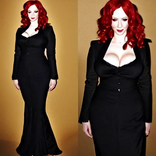 Image similar to full body photo of christina hendricks as a vampire warrior