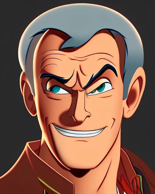 Image similar to handsome adult man character portrait, by don bluth, highly detailed, dynamic shadows, 4 k, wallpaper - 1 0 2 4