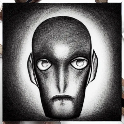 Prompt: “ pencil drawing of a handsome alien ”