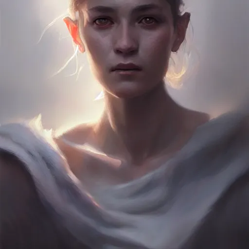 Image similar to dragon portrait, concept art oil painting, portrait ethereal by jama jurabaev, greg rutkowski extremely detailed, brush hard, artstation, soft light