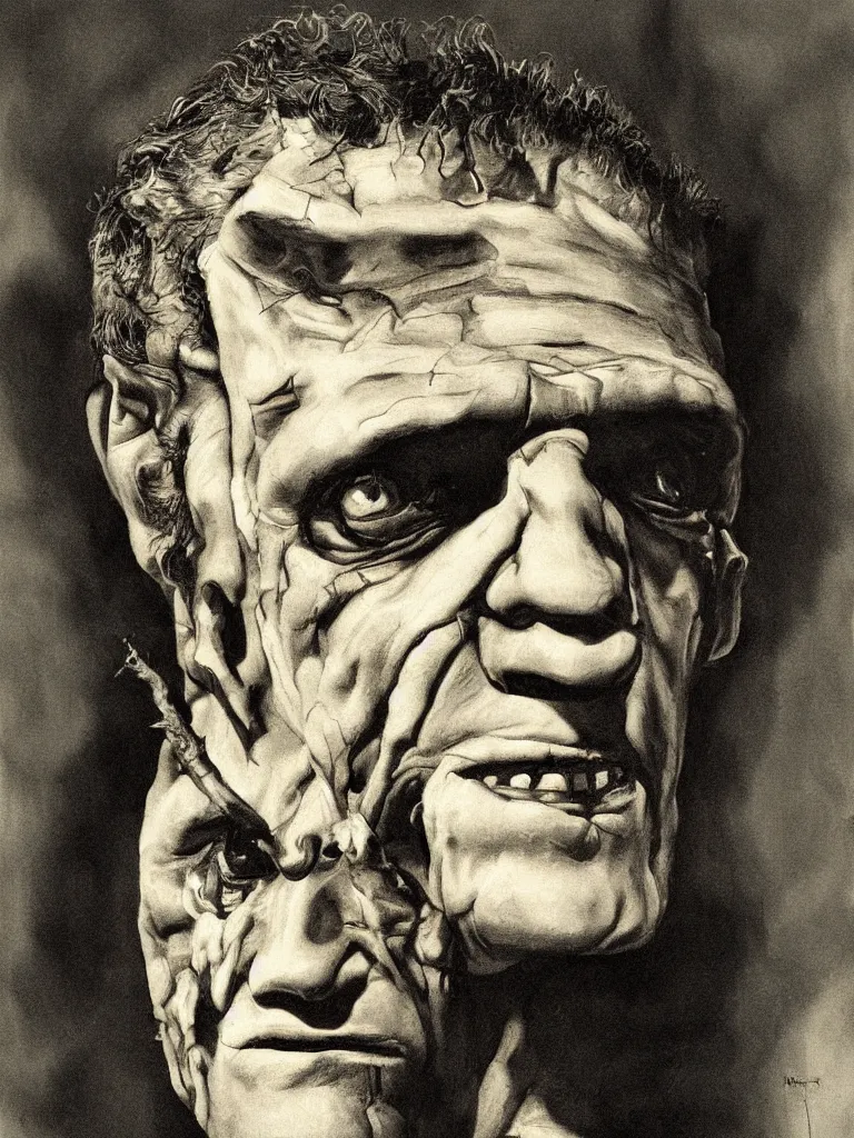 Image similar to Frankenstein portrait by David friedric