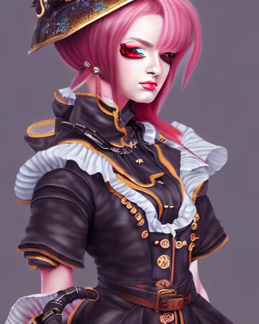 Image similar to a ultradetailed beautiful painting of a stylish battle maid, trending on artstation