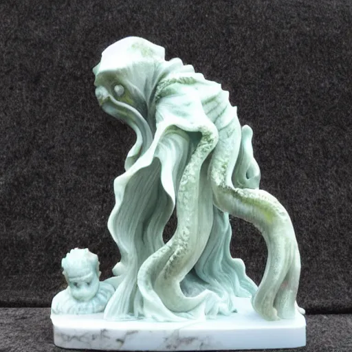 Prompt: marble statue of cthulhu - n 4