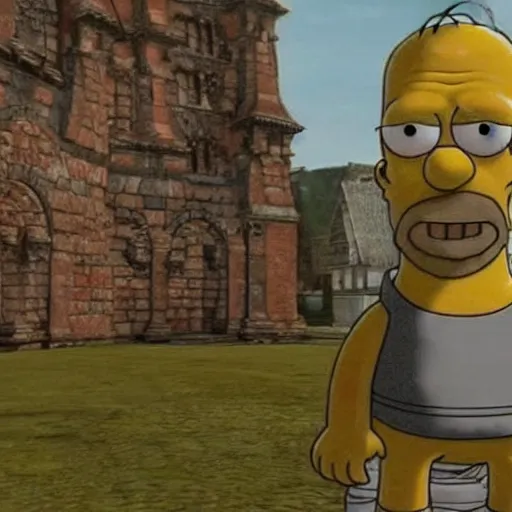 Prompt: homer simpson in darksouls 3