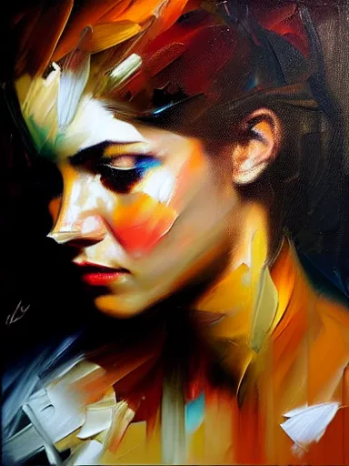 Image similar to neo - baroque portrait of a woman painted by henry asencio, leonid afremov, casey baugh, sandra chevrier, peter coulson