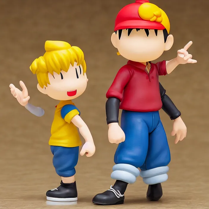 Image similar to Ness, a GOODSMILE figure of Ness from Earthbound, figurine, detailed product photo,