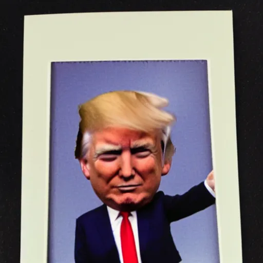 Image similar to donald trump with tiny hands polaroid