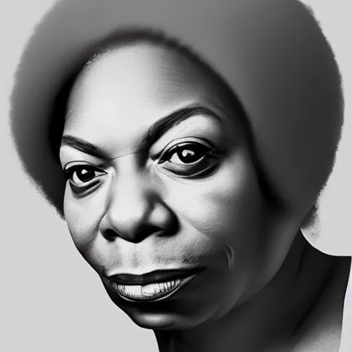 Image similar to portrait nina simone by leng jun, hyper real