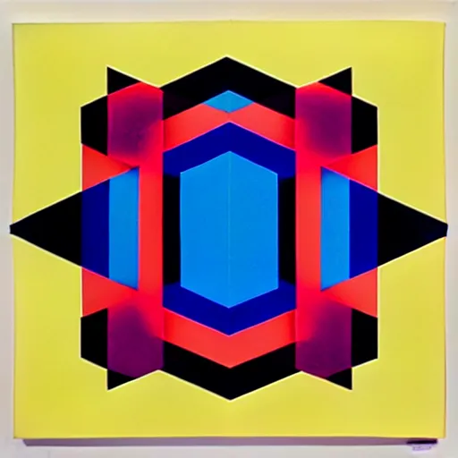 Prompt: geometric square by shusei nagaoka, david rudnick, airbrush on canvas, symmetry