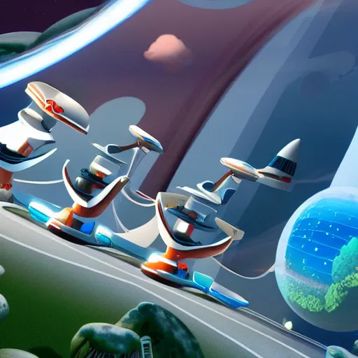 Image similar to the jetsons in real life 4 k artstation