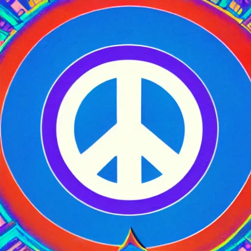 Prompt: futuristic peace sign