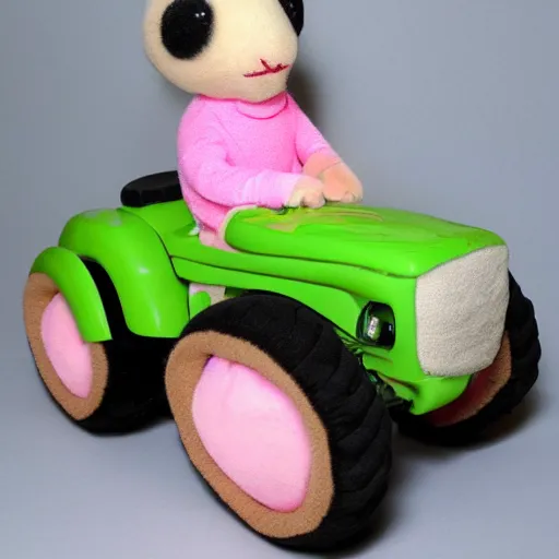 Image similar to a very soft persian pink plush john deere with pluche