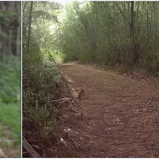 Image similar to creepy trail cam footage of an obese Donald trump