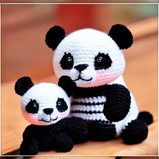 Prompt: cute panda Amigurumi