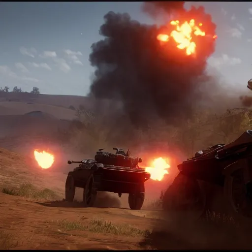 Prompt: Battlefield 1 screenshot, tanks