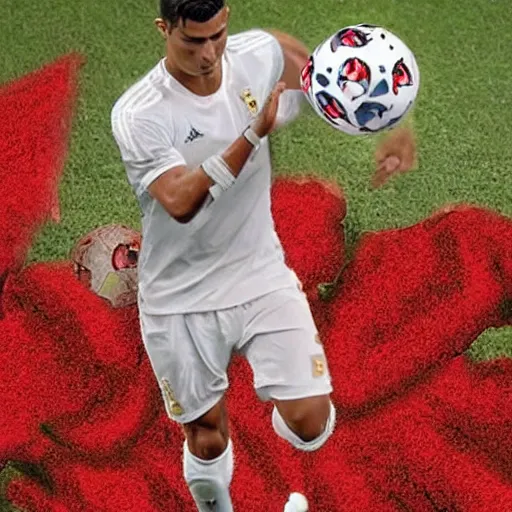 Image similar to a screenshot from the antiques roadshow, cristiano ronaldo with a priceless soccer ball, uhd, 8k,
