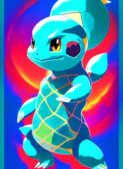 Prompt: fractal pokemon card of a squirtle, beautiful detailed realistic cinematic character concept fashion portrait, hi - fructose art magazine, by anton fadeev and paul lehr and david heskin and josan gonzalez, 8 k