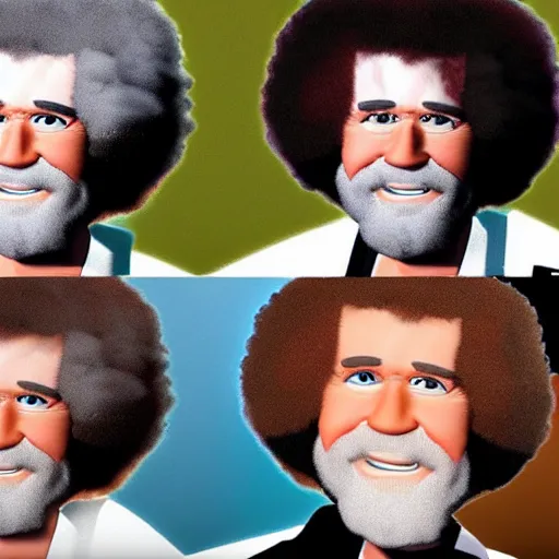 Image similar to bob ross different hair styles details by bob ross