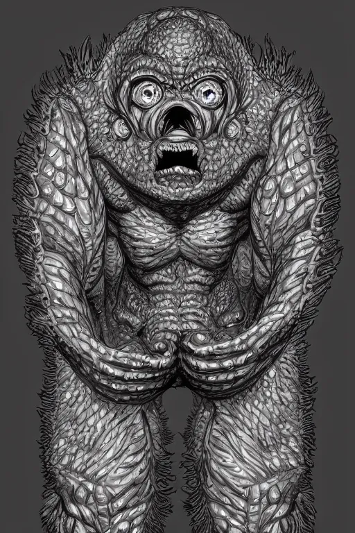 Image similar to mole humanoid figure monster, symmetrical, highly detailed, digital art, sharp focus, trending on art station, kentaro miura manga art style