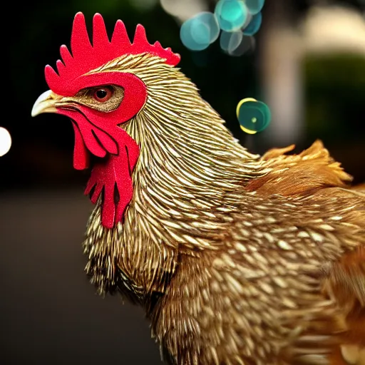 Image similar to bionic chicken photo bokeh