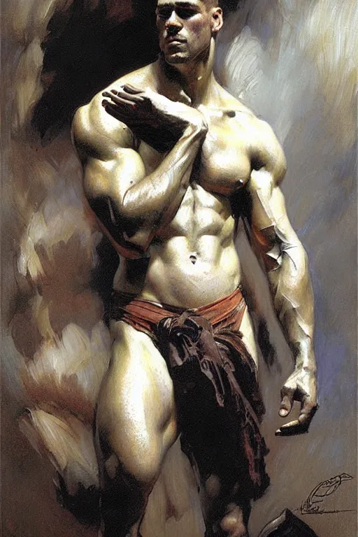 Image similar to muscular gigachad, painting by gaston bussiere, craig mullins, j. c. leyendecker