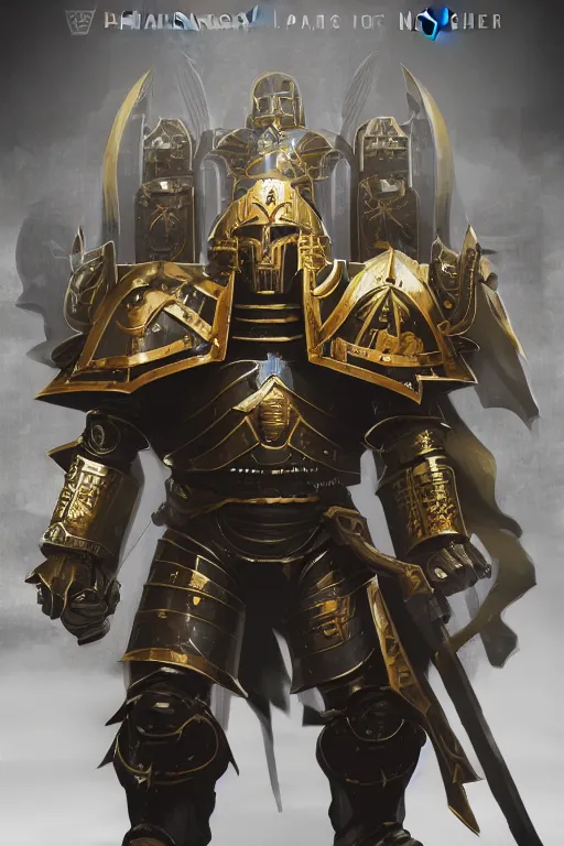 Image similar to armor portrait heros warhammer 4 0 k horus heresy fanart - the primarchs emperor by johannes helgeson animated with vfx concept artist & illustrator global illumination ray tracing hdr fanart arstation zbrush central hardmesh 8 k octane renderer comics stylized