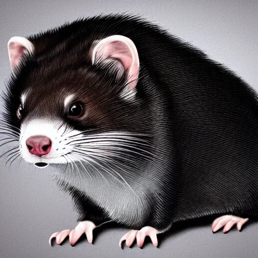 Image similar to a wanted poster of a shady looking ferret, photorealistic, 4 k