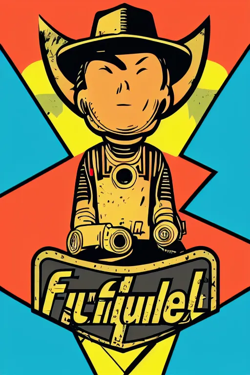 Image similar to fallout 7 6 retro futurist illustration art by butcher billy, sticker, colorful, illustration, highly detailed, simple, smooth and clean vector curves, no jagged lines, vector art, smooth andy warhol style