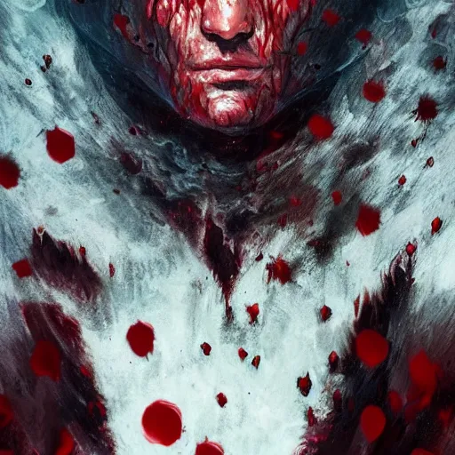 Image similar to portrait of guts from berserk submerged in red water, extremely detailed, made by wlop, maxwell boas, Sakimi chan and Anato Finnstark