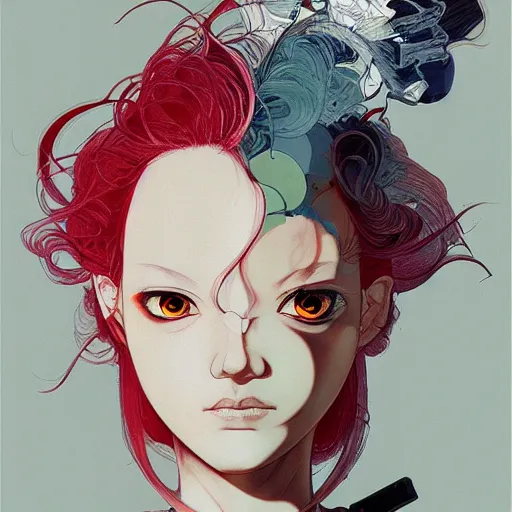 Image similar to prompt : fashion tv character portrait soft light painted by james jean and katsuhiro otomo and erik jones, inspired by akira anime, smooth face feature, intricate oil painting, high detail illustration, sharp high detail, manga and anime 1 9 9 9