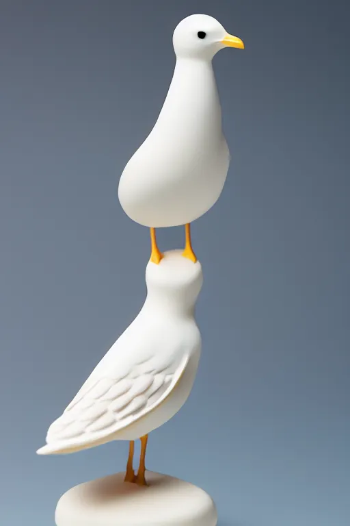 Image similar to figurine of seagull wearing an elegant summer blouse, personification, embodiment of concept, symbolization, official store photo, commercial photo, featured on amiami, lovecraftian, 8 k, 8 5 mm, beautiful composition, smooth curves