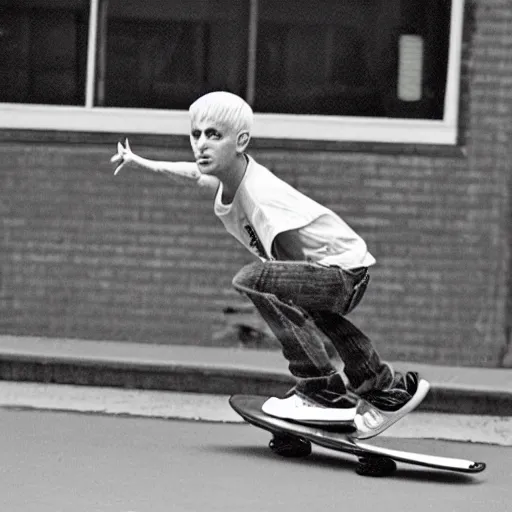 Prompt: slim shady doing a kickflip