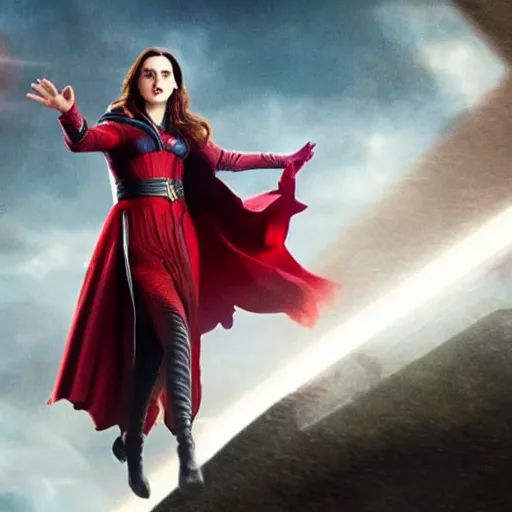 Image similar to A still of Katie McGrath as Scarlet Witch in Doctor Strange and the Multiverse of Madness (2022)