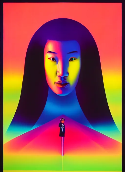 Image similar to peggy gou by shusei nagaoka, kaws, david rudnick, airbrush on canvas, pastell colours, cell shaded, 8 k