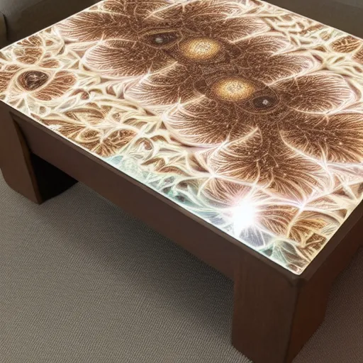 Prompt: fractal coffee table