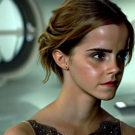 Image similar to beautiful still of Emma Watson in Stargate SG-1 in front of the stargate