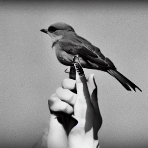 Prompt: photo of a bird holding a gun