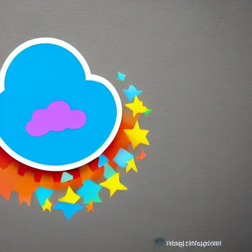 Prompt: happy cloud app logo, digital art, award winning